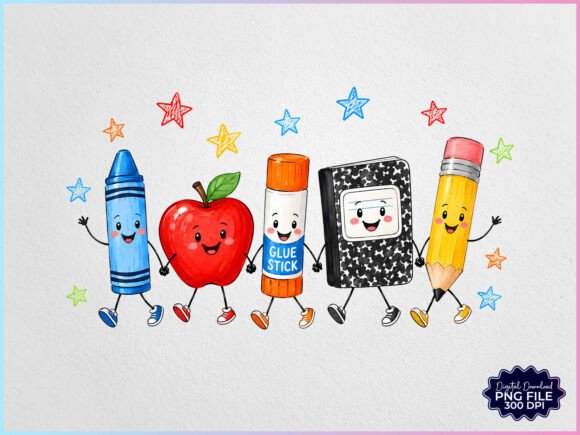 Back to School Cartoon Supplies PNG: Elevating Your Creative Projects with High-Resolution Assets