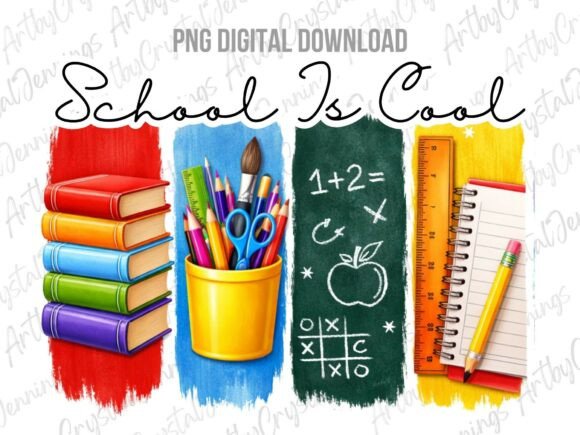 Back to School is Cool Brushstroke PNG