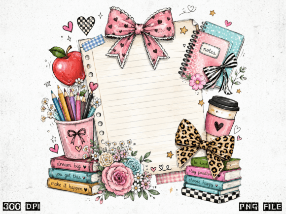 Cute Teacher Notes PNG Back to School: A Creative Resource for Educators and Crafters