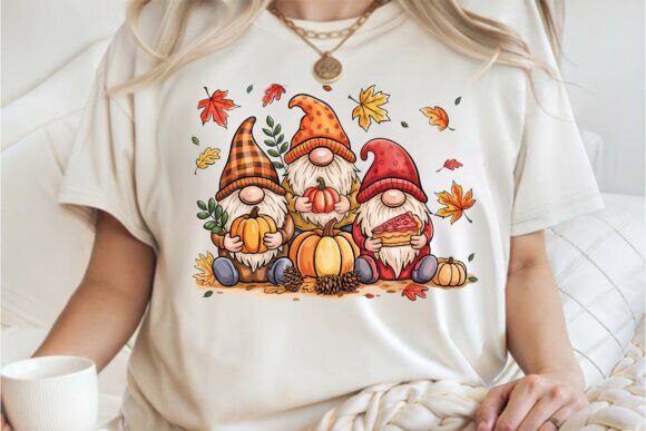 Embracing Autumn Creativity with Fall Gnomes with Pumpkins Shirt PNG