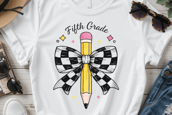 Fifth Grade Bow Back to School PNG Design