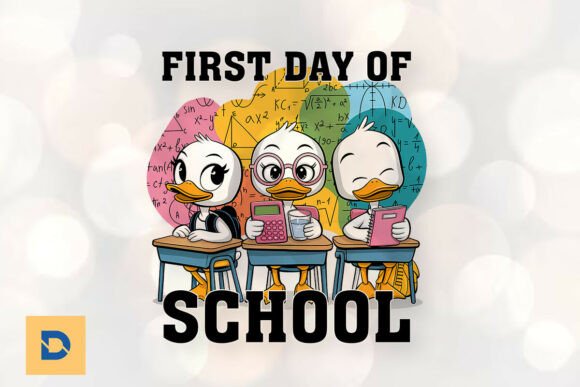 First Day of School Funny Goose Back PNG