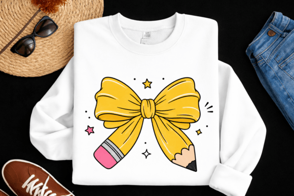 Pencil Bow PNG, Back to School Shirt Designs