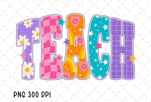 Retro Teach Back to School Teacher PNG